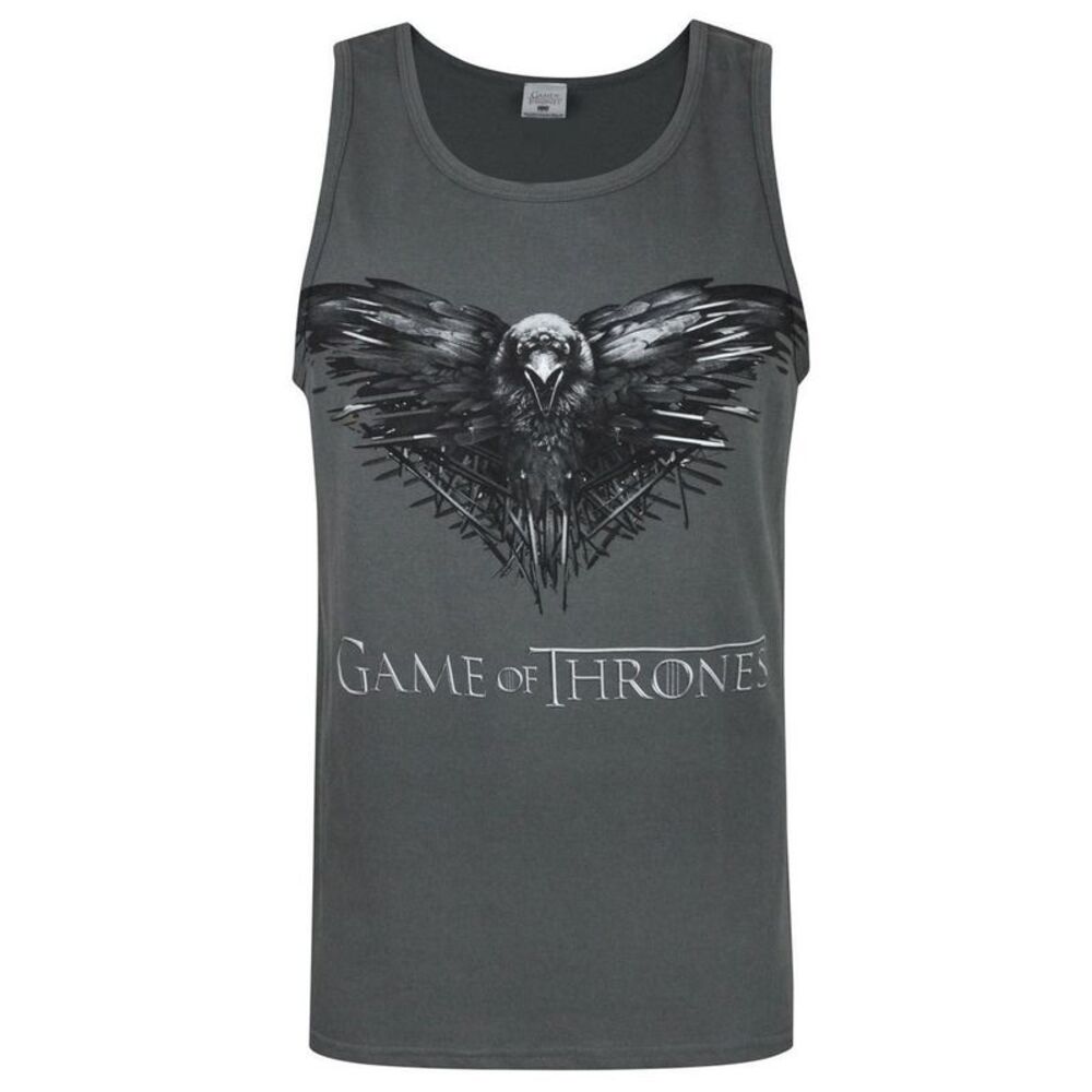 Game Of Thrones Mens Three Eyed Raven Vest / Charcoal
